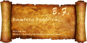 Baumfeld Fedóra névjegykártya